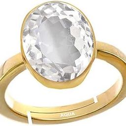 White Topaz 3.25 Ratti to 10.25 Ratti or 3 Carat to 9.5 Carat Astrological Certified Natural Gemstone Panchdhatu/5 Metals Gold Plated Adjustable Ring for Men & Women-1-image-61