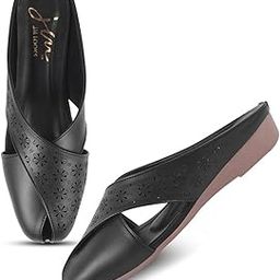Stylish Slip-On Sandals with Floral Laser-Cut Design Comfortable sole For Women & Girls-image-1