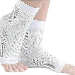 USOXO Neuro Sock | Open Toe Compression Ankle Foot Sleeves | Non-Toxic Orthopedic Neuropathy Socks | Sports Nano Brace for Arch Support Swelling Heel Pain Injury Recovery Women & Men (P-1)-24