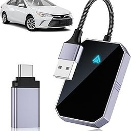 SELLERFLOR Android Auto Wireless Adapter, Convert Factory Wired Android Auto Car, Instant Connection Converts Wired to Wireless, Wireless Android Auto Dongle Fit for Android 11+ & Cars from 2017-30