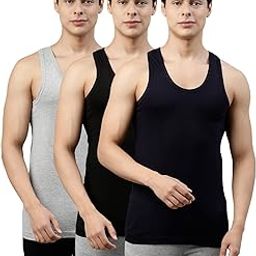 Originals Men’s White Vest Modern Fit innerwear - Claz Vest Rn(Black/Grey Mel/Navy - Pack of 3 )-S-picture-35