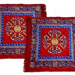 EASYCOT(Set of 2 Traditional Asana for Puja - Soft Velvet Aasan for Pooja | Prayer | Sitting | Meditation - Small Carpet Mat Rug for Floor-image-38