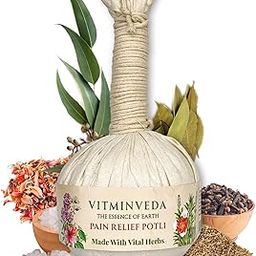 VITMINVEDA Pain Relief Potli for Knee Pain Back Pain Shoulder Pain (180gm) | Natural Ayurvedic Herbal Manual Massager Potli for Muscles Relaxation Neck Back Legs | Increase Blood Circulation-image-16