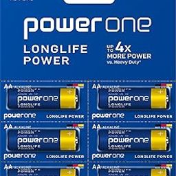 Power One Longlife Power AA Alkaline Battery- 6 Pieces, Multi-image-2
