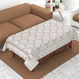 Yellow Weaves Cotton Geometric Designer Net Rectangular Center Table Cloth 4 Seater (Off White, 40 x 60 Inches, Pack of 1)-image-17