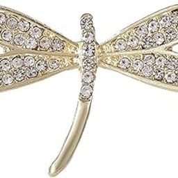 Womens Metal Rhinestone Golden Dragonfly Brooch: (SR/JEW-BR25dfy)-image-32
