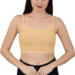 Women's Seamless Sports Bra, Nude Beige, Comfortable Wide Straps,Art Women's Cottton Non Padded Non-Wired T-Shirt Bra Magical Bra (Free Size) Beige Colour(Pack of 1) Beige-picture-15