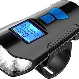 SHIVEXIM 3 in1 Rechargeable ABS LED Bicycle Front/Head Light with USB with Speedometer, Odometer and is Waterproof, Suitable for All Mountain and Road Bicycle and Bikes (Black)-image-53