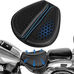 WDG Motorcycle Seat Cushion Pad 3D Honeycomb High Elasticity Gel Material Comfortable Breathable Shock Absorption for Long Rides Seat Cushion-Black-16