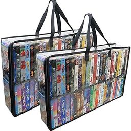 Evelots VHS Storage Bag-Movie Organizer-Video Tape-Handles-Hold 50-No Dust-Set/2-image-40