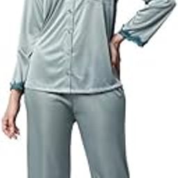 Women's Satin Solid Pajama Set Pack of 1-image-12