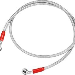 0TO6 Universal 120cm Motorcycle Brake Clutch Oil Hose Line Pipe Hydraulic Reinforced Stainless Steel Braided Hose, SILVER-picture-12