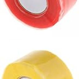 2Pcs Silicone Grip Tape Sticker Sealing Strip for Outdoor Red Yellow-image-1