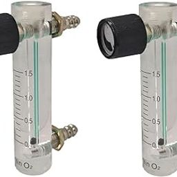 Lyla 2Pcs Oxygen Flow Meter Flowmeter with Control Valve for Oxygen Air 0.1-1.5L-28