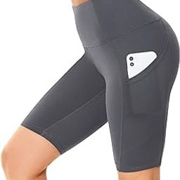 Womens Quick Dry Gym High Waist Yoga Workout Sports Biker Shorts with 2 Side Pockets | Outdoor Running Slim Fit Activewear Pants | Women Tights-image-88