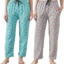 Womens 100% Cotton Loungwear Pyjama Pant With Side Pockets - Combo Pack Of 2-image-36