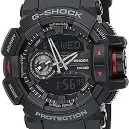 G-Shock GA-400-1BHDR Black & Red Analog-Digital Dial Black Resin Strap Men's Watch Shock and 200M Water Resistant G566-33