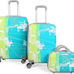2Pc Set Trolley Bag (20/24 inch) with 1Pc Vanity Bag - Green-49