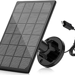 3W Solar Panel for Outdoor Wireless Security Camera, IP65 Waterproof Solar Panel Continuously Power USB, Adjustable Security Wall Mount (Black)-picture-12