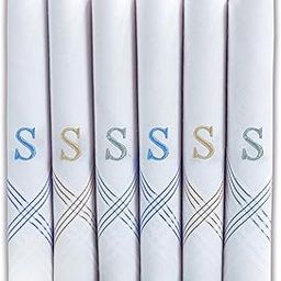 Men's Pure Cotton Embroidered Initial Handkerchief | White Handkerchief for Daily Use | Soft & Comfortable Fabric | Perfect for Any Outfit | Size: 50 x 50 cm-picture-49