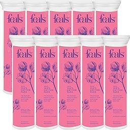 Feals Cotton Pads for Makeup Removal, 1200 Pads, 100% Natural and Gentle Cotton Pads, Ideal for Skincare Routine, Applying Face Toner, Cleaning, Cleansing, and Makeup Removal, Ideal for All Skin Types, For Eye & Face Makeup Removal, Nail Polish Removal, Pack of 10 (120 pads each)-image-35