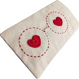 Handmade Stylish Cotton Canvas Sunglasses Pouch | Crochet Heart Design | Eco-Friendly Multipurpose Case | Magnetic Closure Pouch Gift for Men, Women-image-58