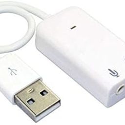 7.1 Channel USB External Sound Card Audio Adapter with Mic - White, Sound Card 2-9