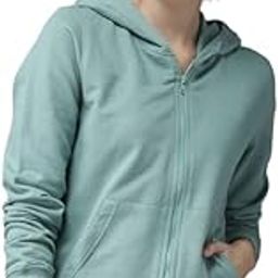 Women's Cotton Fleece Regular Fit Hooded Neck Full Plain Zipper Hoodie-image-53
