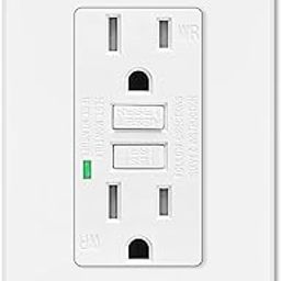 1 Pack GFCI Outlet 15 Amp, Tamper-Resistant and Weather Resistant Receptacle Indoor or Outdoor Use, Socket with LED Indicator-29