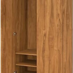Amazon Brand - Solimo Engineered Wood 2 Door Wardrobe | Almirah for Clothes Wooden | Wardrobe Organizer for Clothes | Multipurpose Almirah for Storage Bedroom (Brown)-image-74