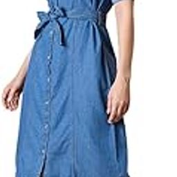 Women's Knee-Length Denim Dress-picture-10