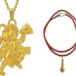 Religious Spritual God Hanuman Bajranbali Pendant Temple Jewellery Necklace Pendant Locket for Men | Women | Boys | Girls-picture-48