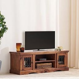 Home Centre Helios Kian Sheesham Wood TV Unit - Brown-picture-24