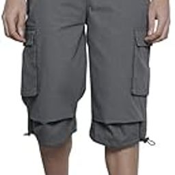 Men Relaxed Fit Solid Mid-Rise Cargo Bermuda Shorts-image-50