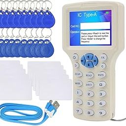 English 10 Frequency RFID NFC Card Copier Reader Writer for IC ID Cards and All 125kHz Cards +13.56mhz UID Key +1USB-picture-13