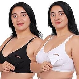 Women's Seamed Plus Size Nursing Bra - Combo-image-19