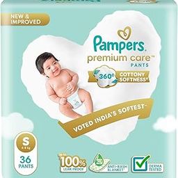 Pampers Premium Care Pant Style Baby Diapers, Small (S size), 36 Count, 4-8kg, All-in-1 with 360 Cottony Softness Diapers-12