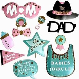 Wanna Party Baby Shower Props - 12 Pcs, Baby Shower Decoration Items | Mom to Be Props | Baby Shower Props for Photoshoot | Props for Maternity Photoshoot | Mom to Be Dad to Be Props-15