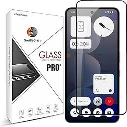 BATCHONE Tempered Glass Screen Protector Compatible for Nothing Phone 3A 5G / Phone 3A Pro 5G (6.77 inch) (Black) with Edge to Edge Coverage and Easy Installation kit-25