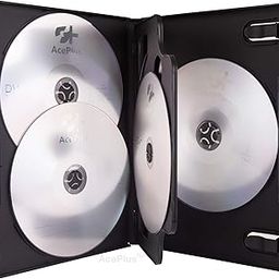 AcePlus 10 Pieces DVD Case 14mm Black Multi 5 Discs with Built in Trays-image-12
