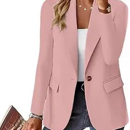 kacheeg Women's Solid Color Long Sleeve Blazer Jacket Versatile Lightweight Layer for Office and Outfits-picture-12
