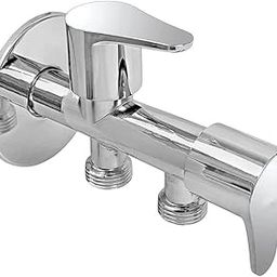 BATHBLISS Torrent Zinc Alloy Wall Mount Two Way Angle Cock Tap with Wall Flange (Pack of1)-image-33