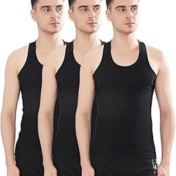 Men's White Pack of 3 Derby RN Vest-49