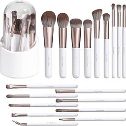 BS-MALL Makeup Brushes18 Pcs Premium Synthetic Powder Foundation Blush Contour Concealers Lip Brushes with Brush Holder Package for Gift （White)-54