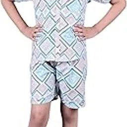 kidzo Girls Classic Regular-Fit Shirt and Short Set | Multicolor | 8-9 Years | KIDS13004-picture-30