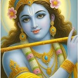 ORDERSHOCK Lord Krishna with Flute Wall Sticker for Home, Office & Other Places Poster 12x18 Inch-image-86