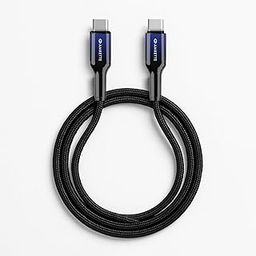 Amkette ChargePro 65W Fast Charging Type C to Type C Cable | 1M Braided C Type Charger Cable with Silicon Reinforced Connectors | Data Transfer, Laptop & Mobile Compatible | Durable Braided Design-26