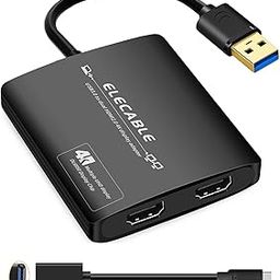 USB 3.0 to Dual HMDI Adapter, DisplayLink DL-6950 Chip USB Graphics Card 4K+4K @60Hz Extend Mirror Video Audio to Dual Monitor Compatible Windows,Mac OS,Android,Chrome OS,Ubuntu (HDMI+HDMI)-image-27