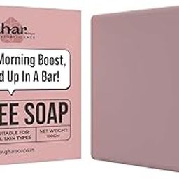 Ghar Soaps Coffee Deep Cleansing Bath Soap | Energizes, Tones and Softens Skin | Bathing Soap in Signature Coffee Shape with Refreshing Aroma | Natural & 100% Vegan | (100 G)-image-2