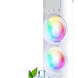 Double Fan Mini Cooler | 2025 USB Rechargeable Air Cooler with LED, Remote & 280ml Tank | 3-Speed Quiet Dual Spray Fan for Home, Office | Energy Saving, Heatstroke Prevention-picture-10